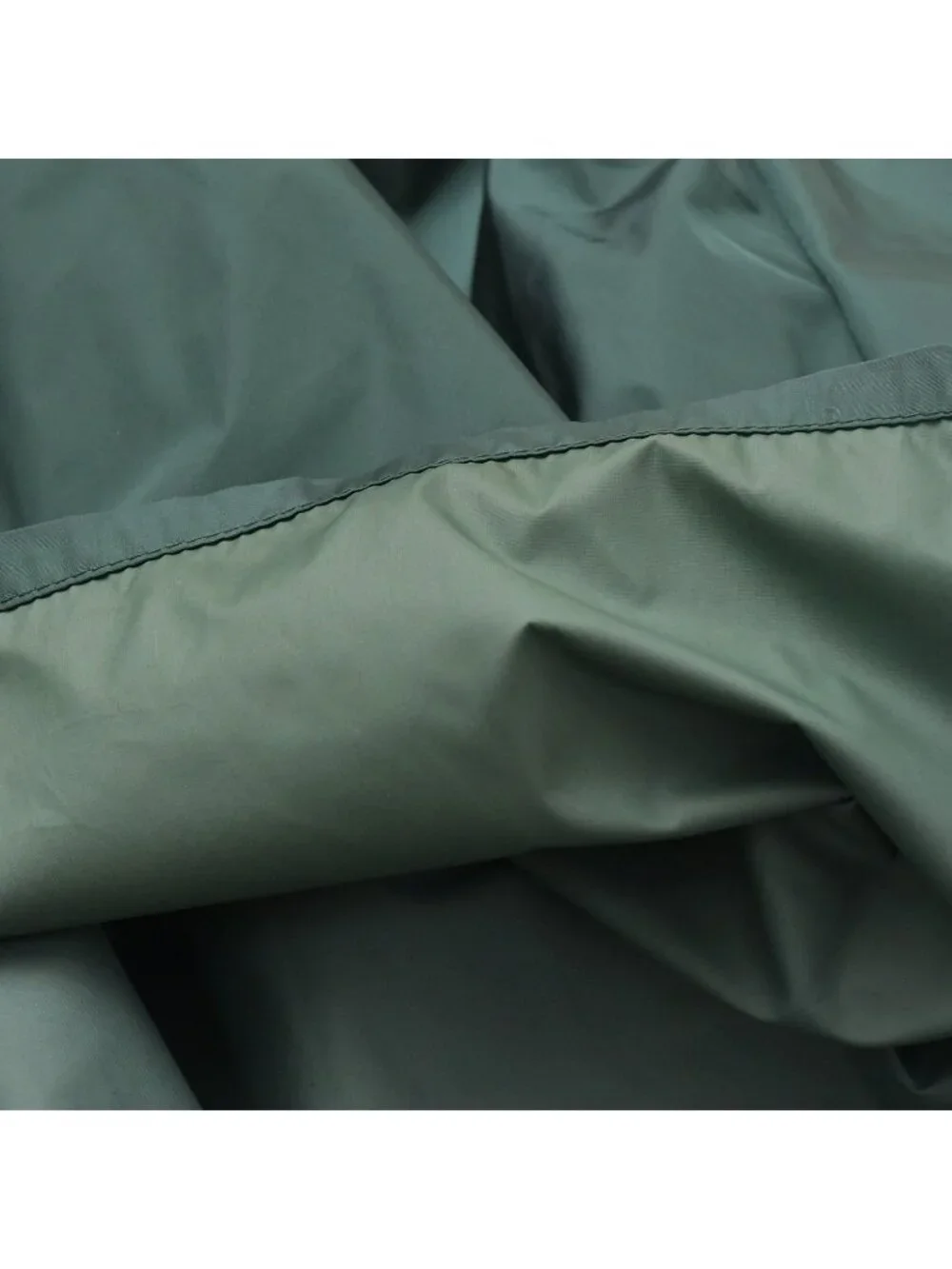 Prada Re-Nylon Hooded Nylon Rain Poncho Anorak Metal Green Half Zip S